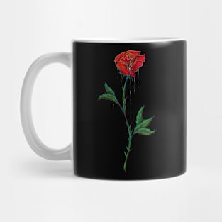 Red Rose With Dripping Ink Mug